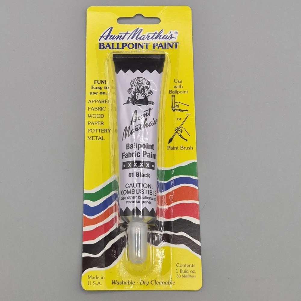 Aunt Martha's 900-1 ‎ Ballpoint Paint Tube 1oz-Black